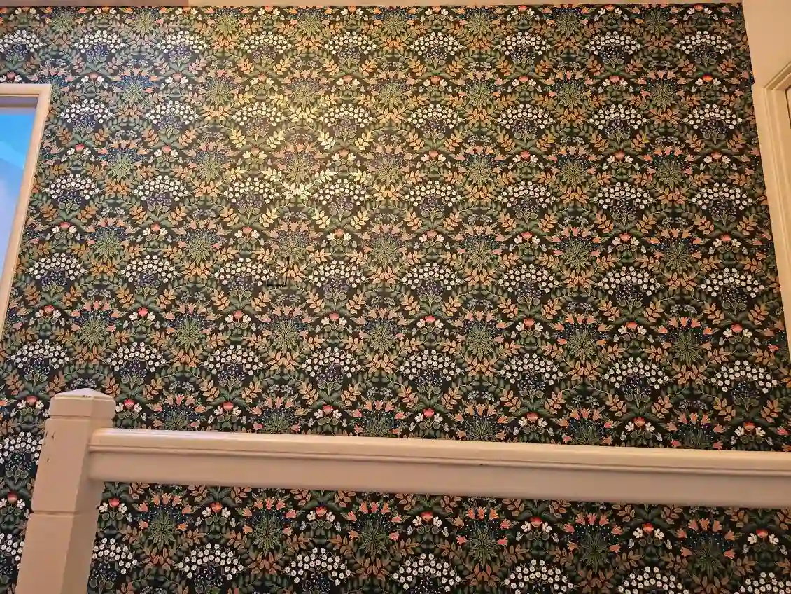 Decorative patterned wallpaper with repeating detail